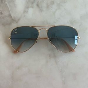 Ray Ban: Classic Aviator Gradient; Light Blue Gradient with Gold Frame